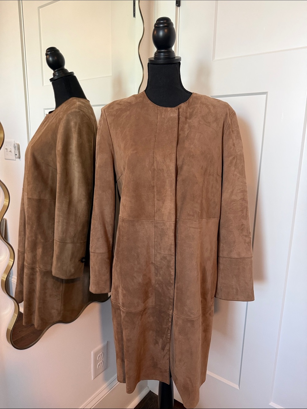 Weekend Max Mara Camel Suede Long Trench Coat
